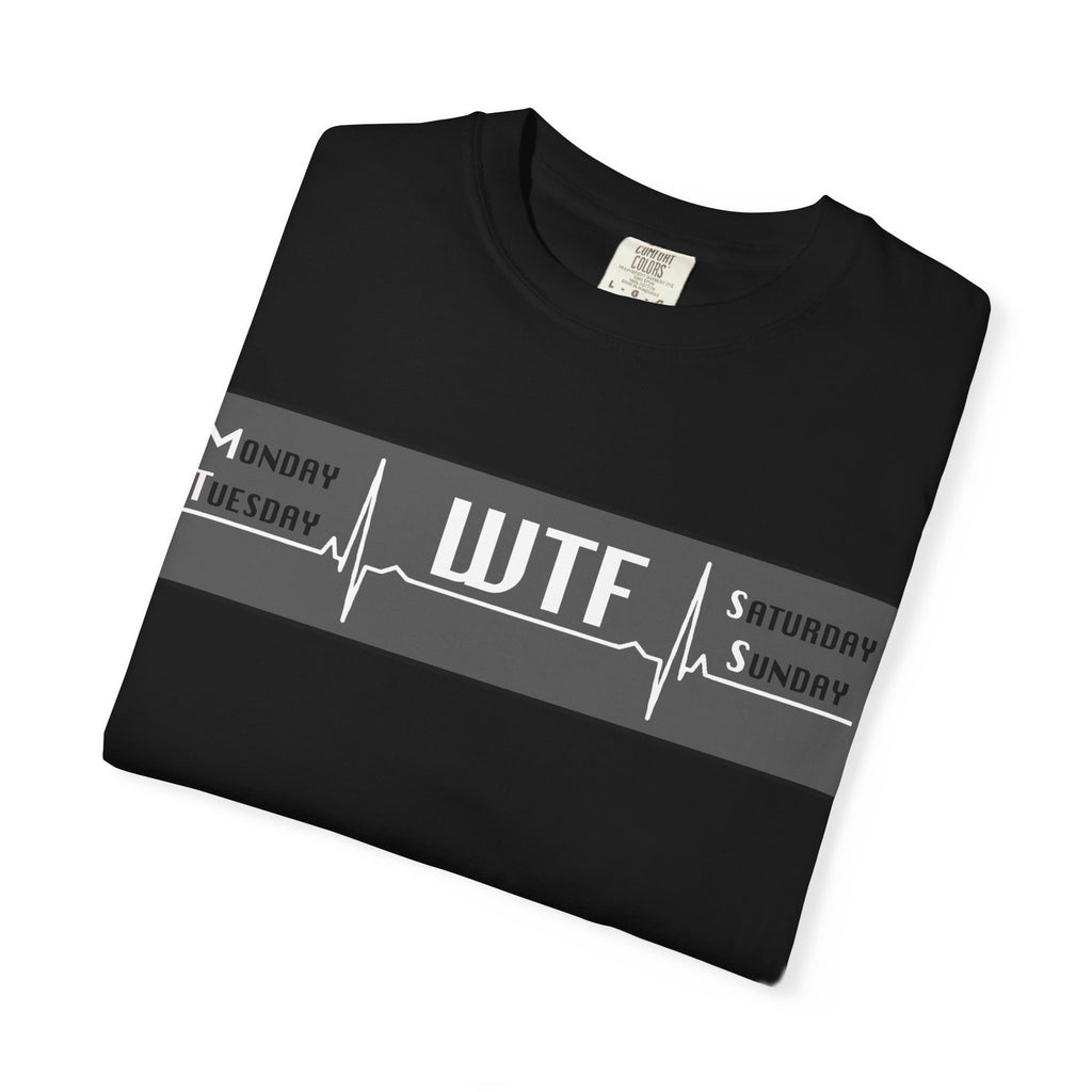 WTF Weekend Vibes T-Shirt — Funny Monday To Sunday ECG Graphic Tee