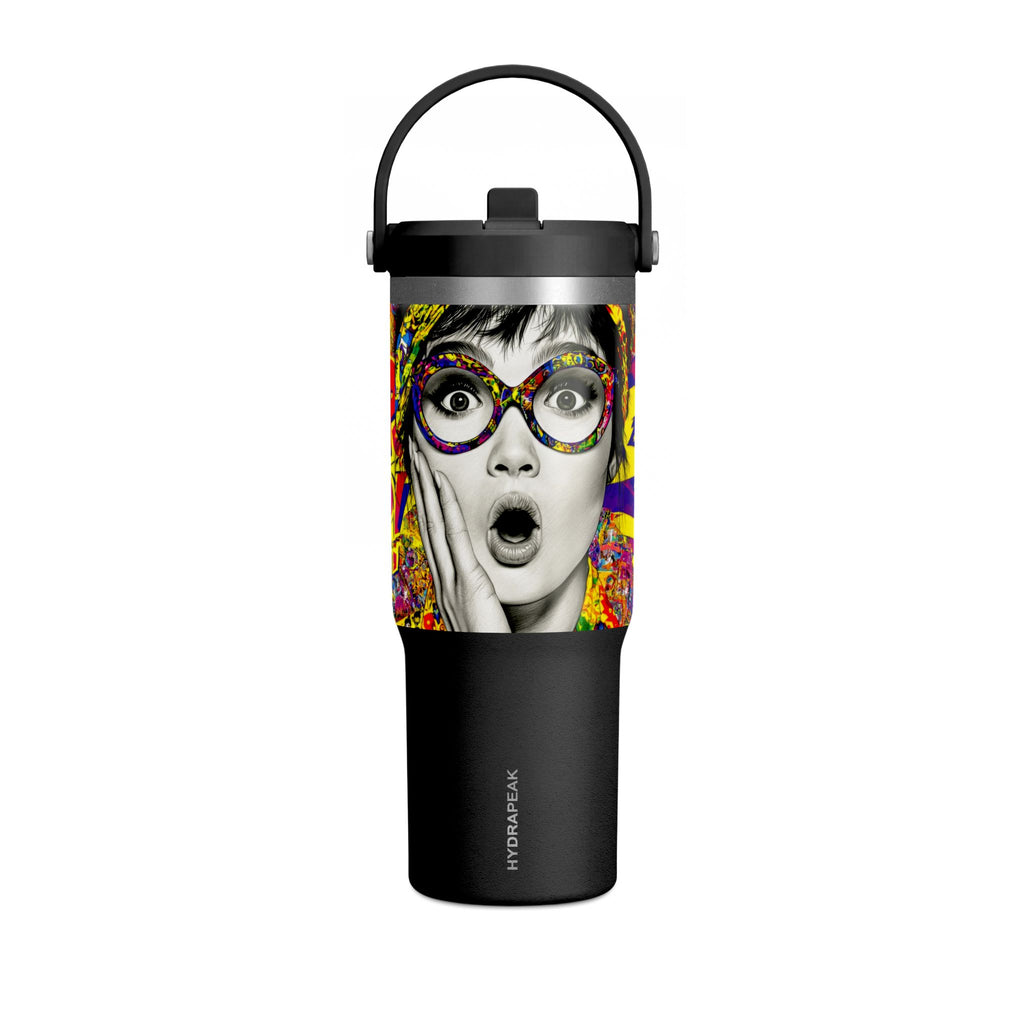 Pop Art Nomad Tumbler 32oz – Colorful Surprise Face Travel Mug