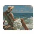 Coastal Lady in White — Rectangle Mouse Pad
