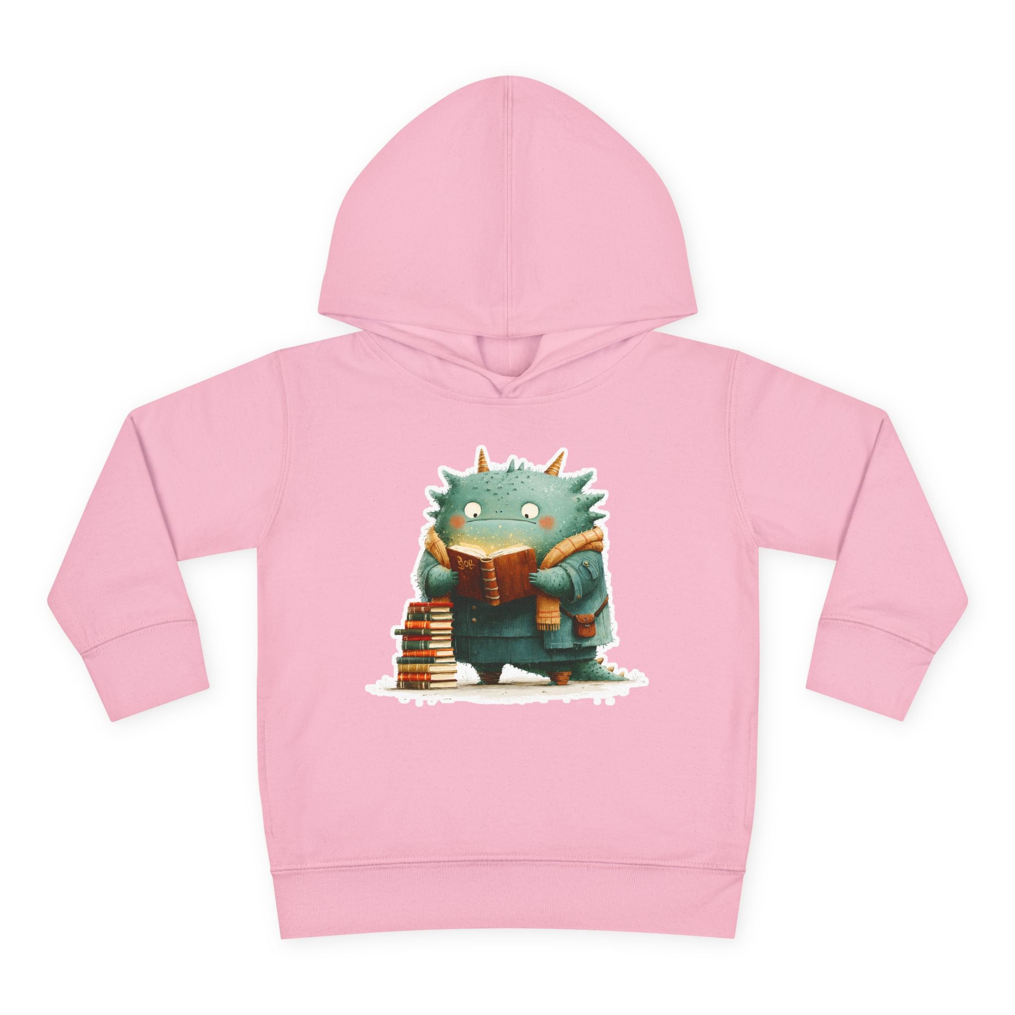 Toddler Hoodie — Cute Reading Monster Graphic Pullover