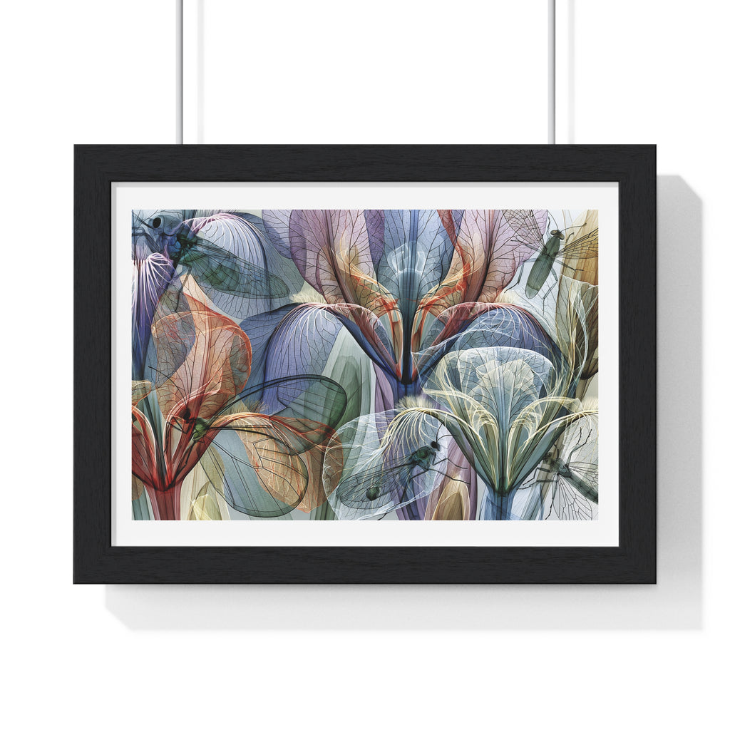 Framed Floral Art Print — Abstract Translucent Lily Poster