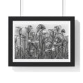 Black & White Botanical Framed Poster — Monochrome Calla Lily Wall Art (Horizontal)