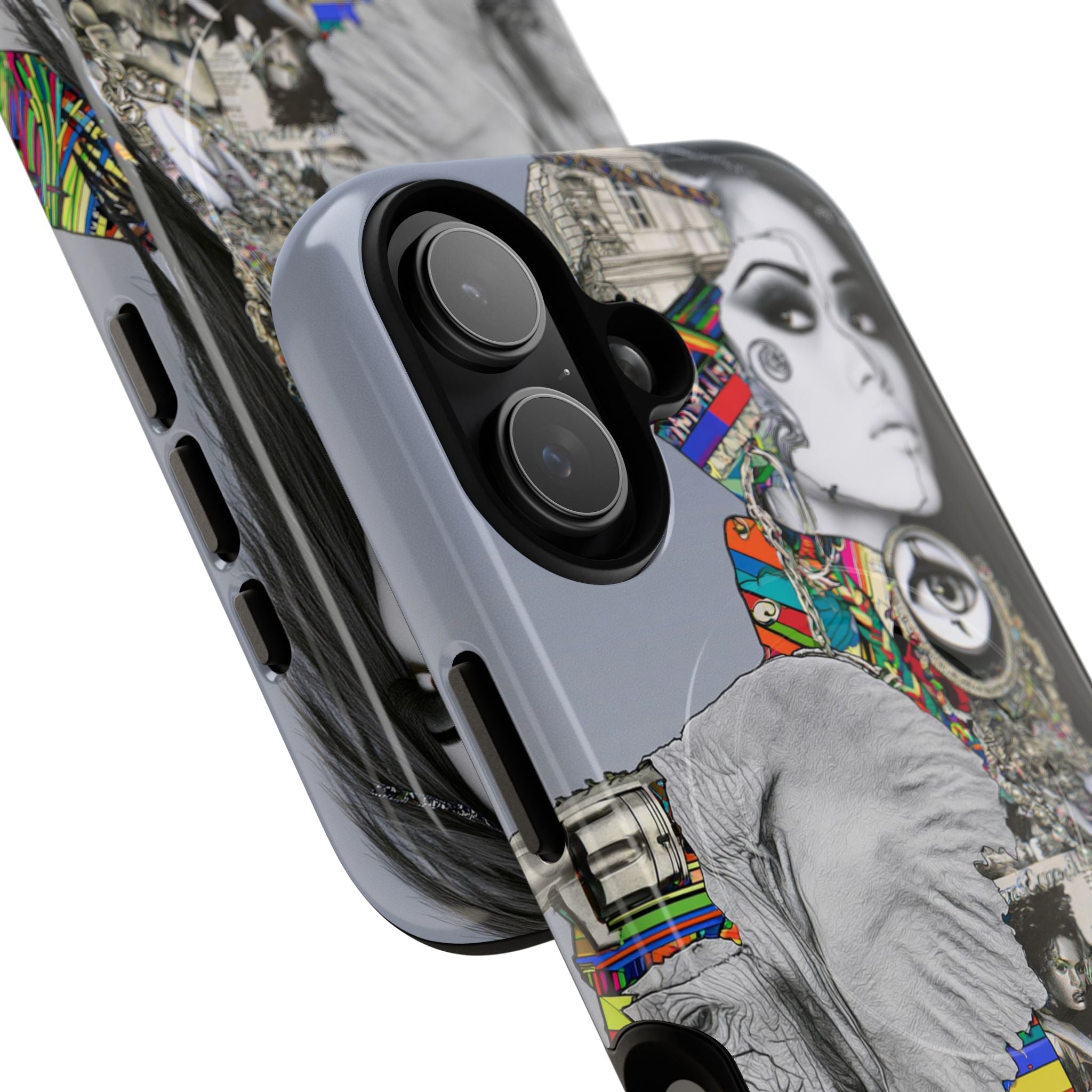 Artistic Elephant Collage Phone Case — Tough Magnetic Protective Cover