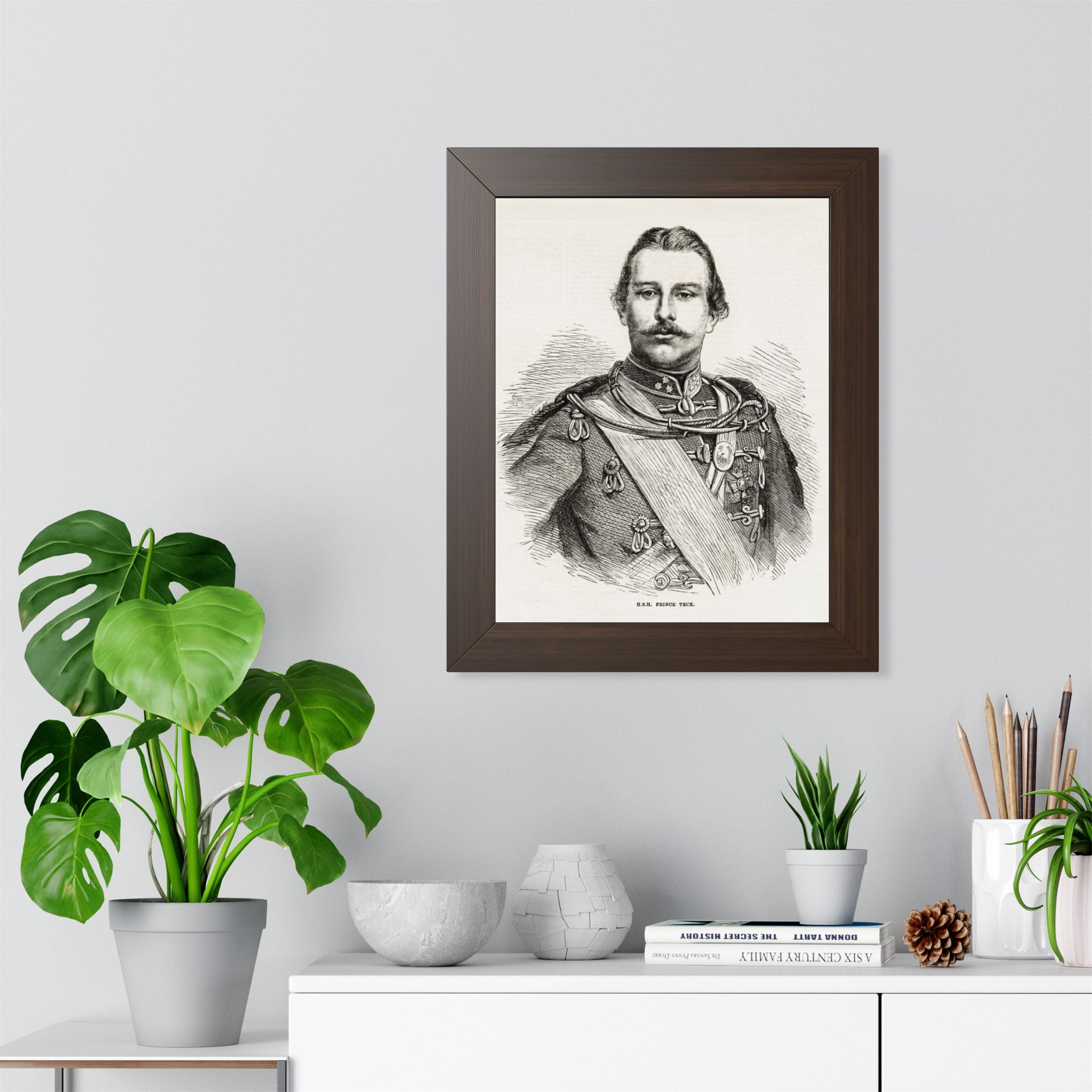Framed Poster — Vintage 19th-Century Military Portrait Print