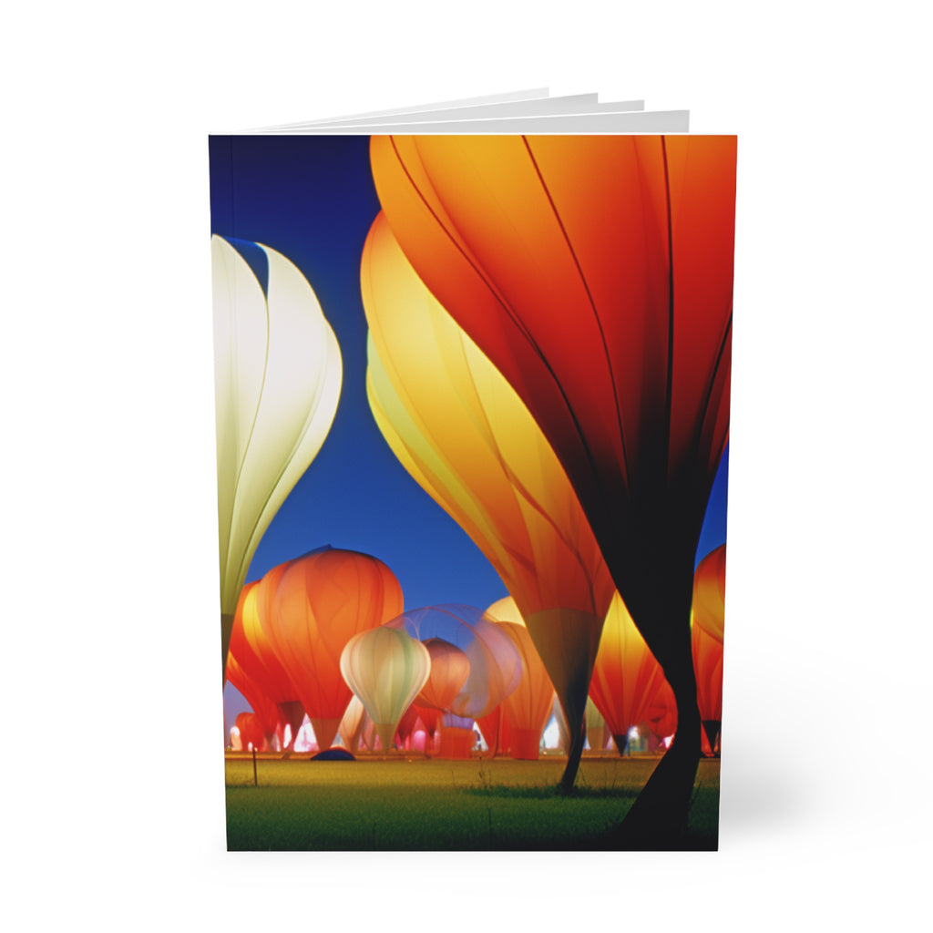 A5 Hot Air Balloon Notebook — Colorful Evening Sky Softcover Journal for Travel, Notes & Gifts