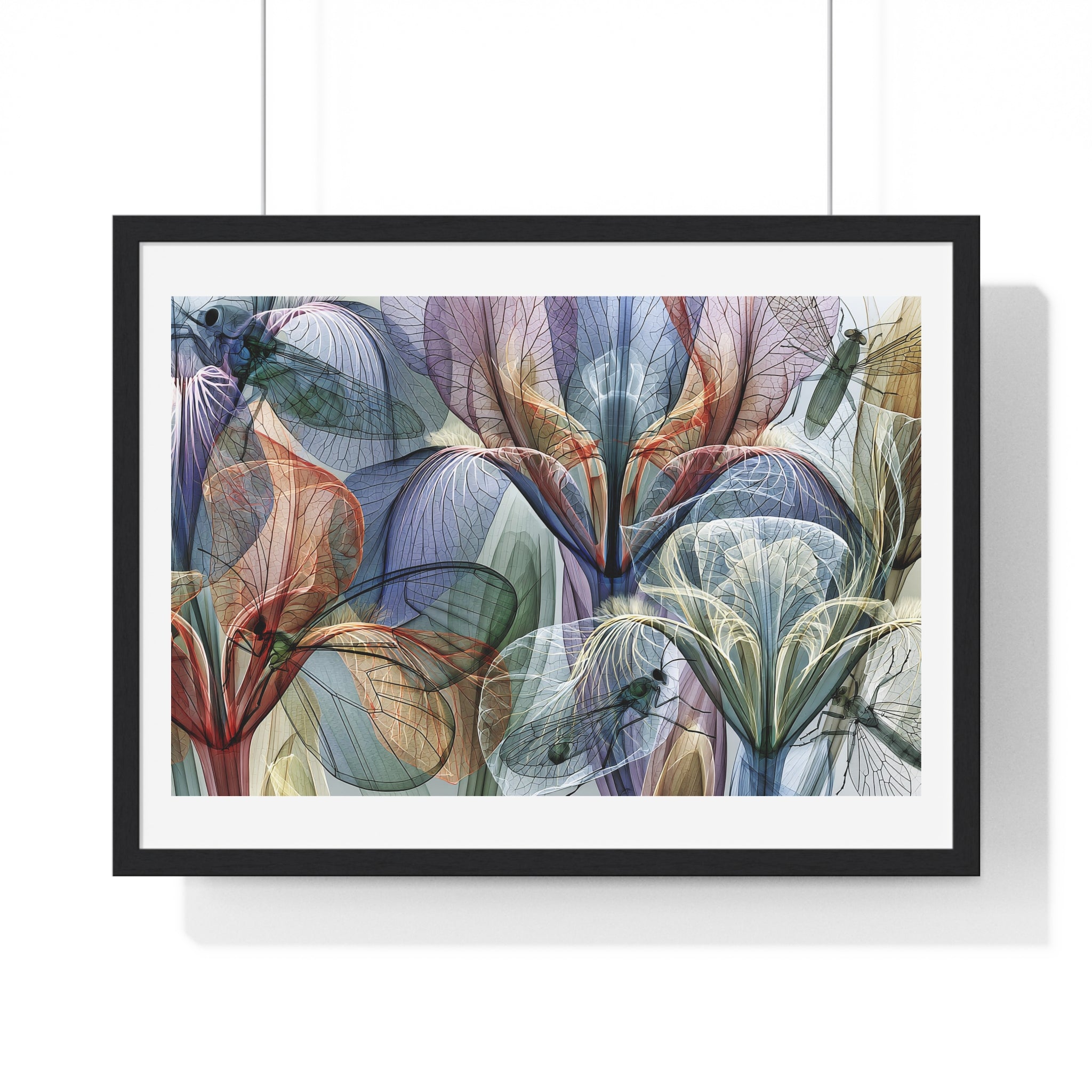 Framed Floral Art Print — Abstract Translucent Lily Poster