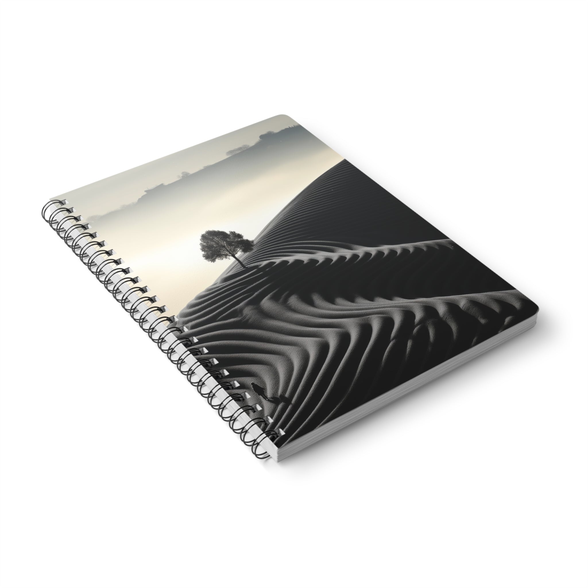 A5 Wirobound Notebook — Minimalist Desert Dunes Tree Journal