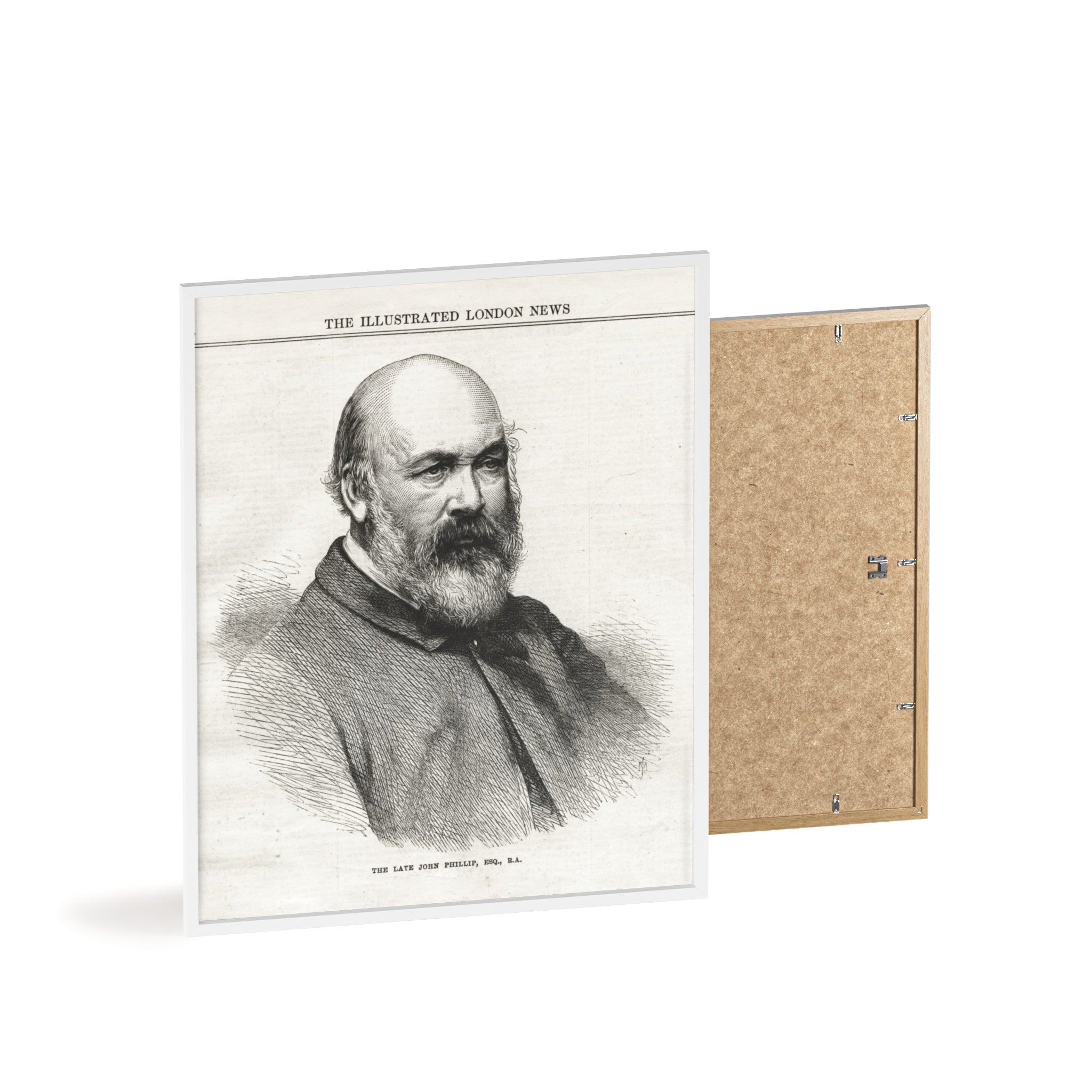 The Late John Phillip, Esq. Framed Vintage Portrait Print — Illustrated London News Gentleman Poster