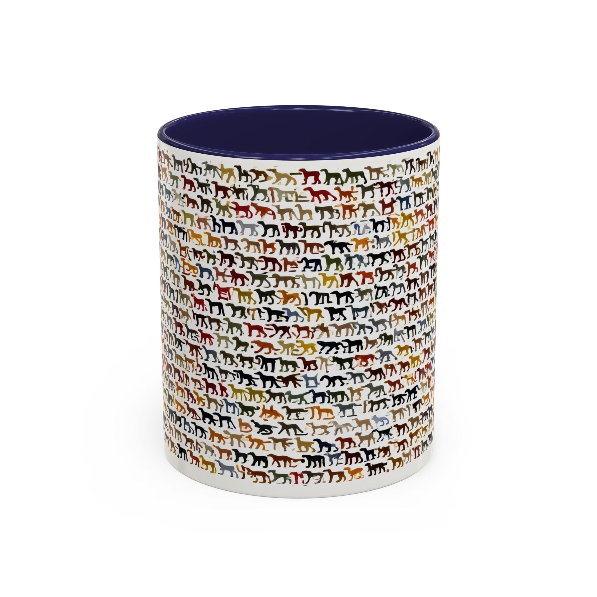 Horse Pattern Accent Coffee Mug — Colorful Mini Horses Design (11/15 oz)