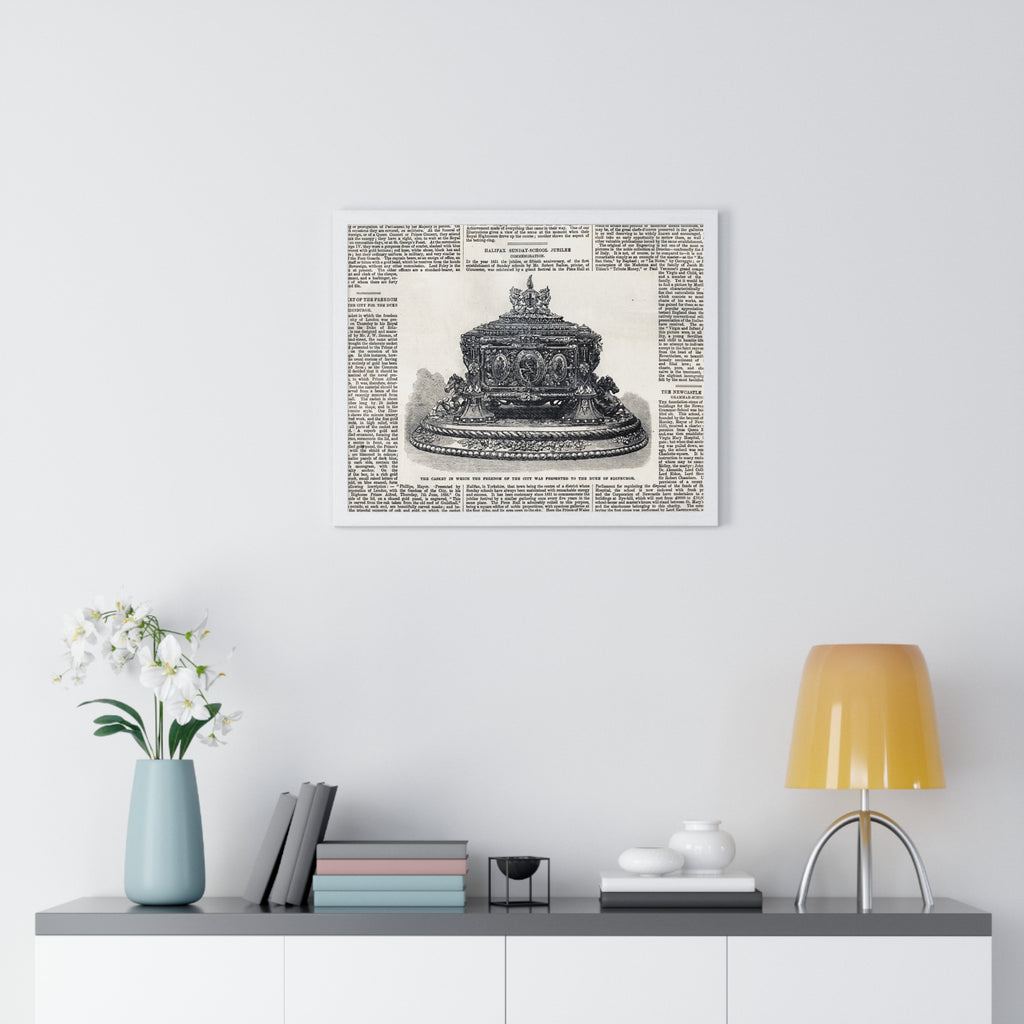 Vintage Crown Illustration Framed Poster — Antique Dictionary Art Print