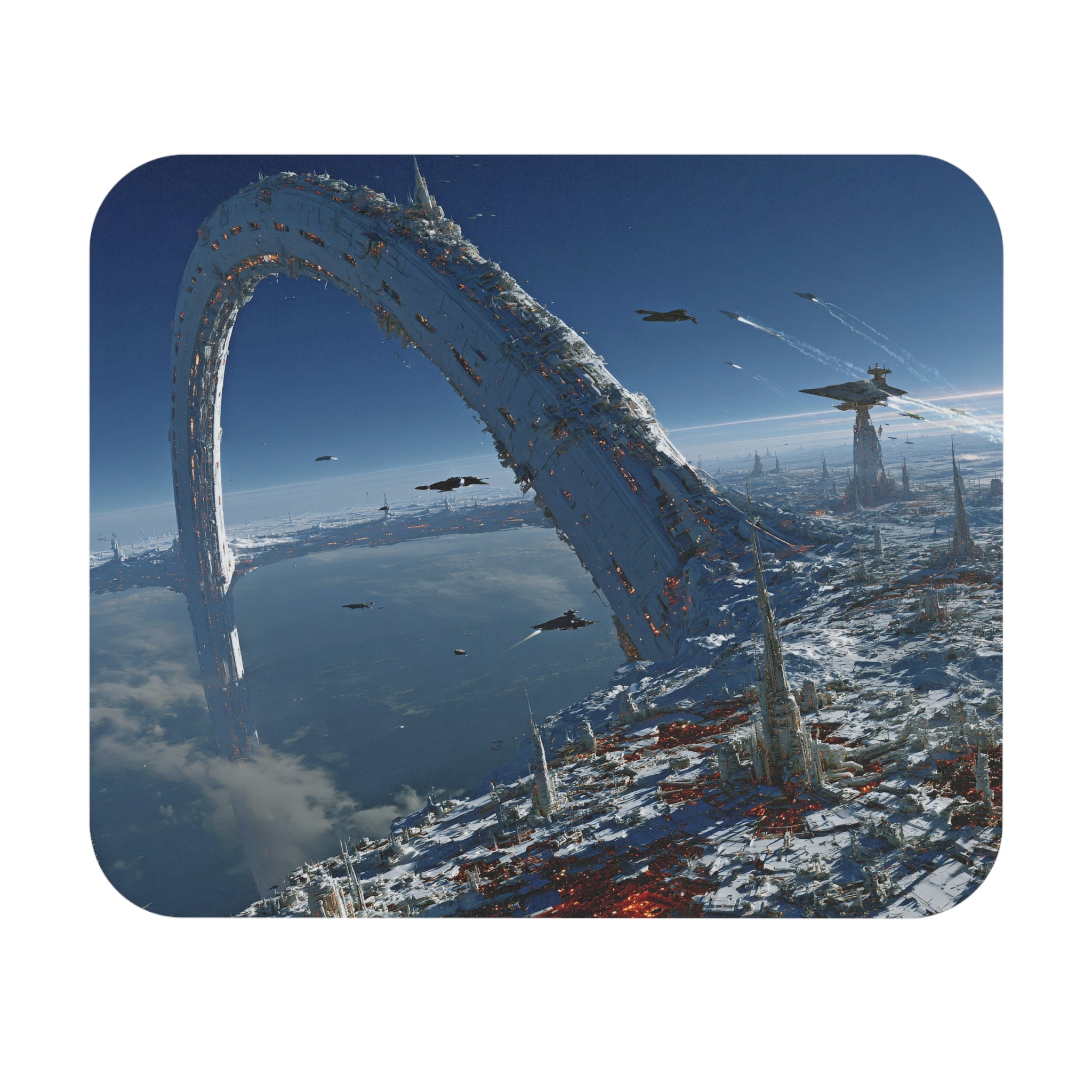 Sci‑Fi Space Halo Mouse Pad — Futuristic Starfield Desk Mat for Gamers & Space Fans