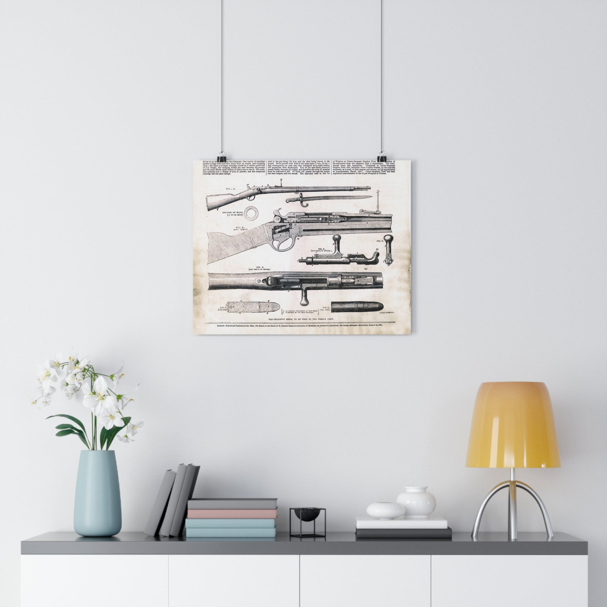 Vintage Rifle Patent Poster – Antique Firearm Blueprint Wall Art