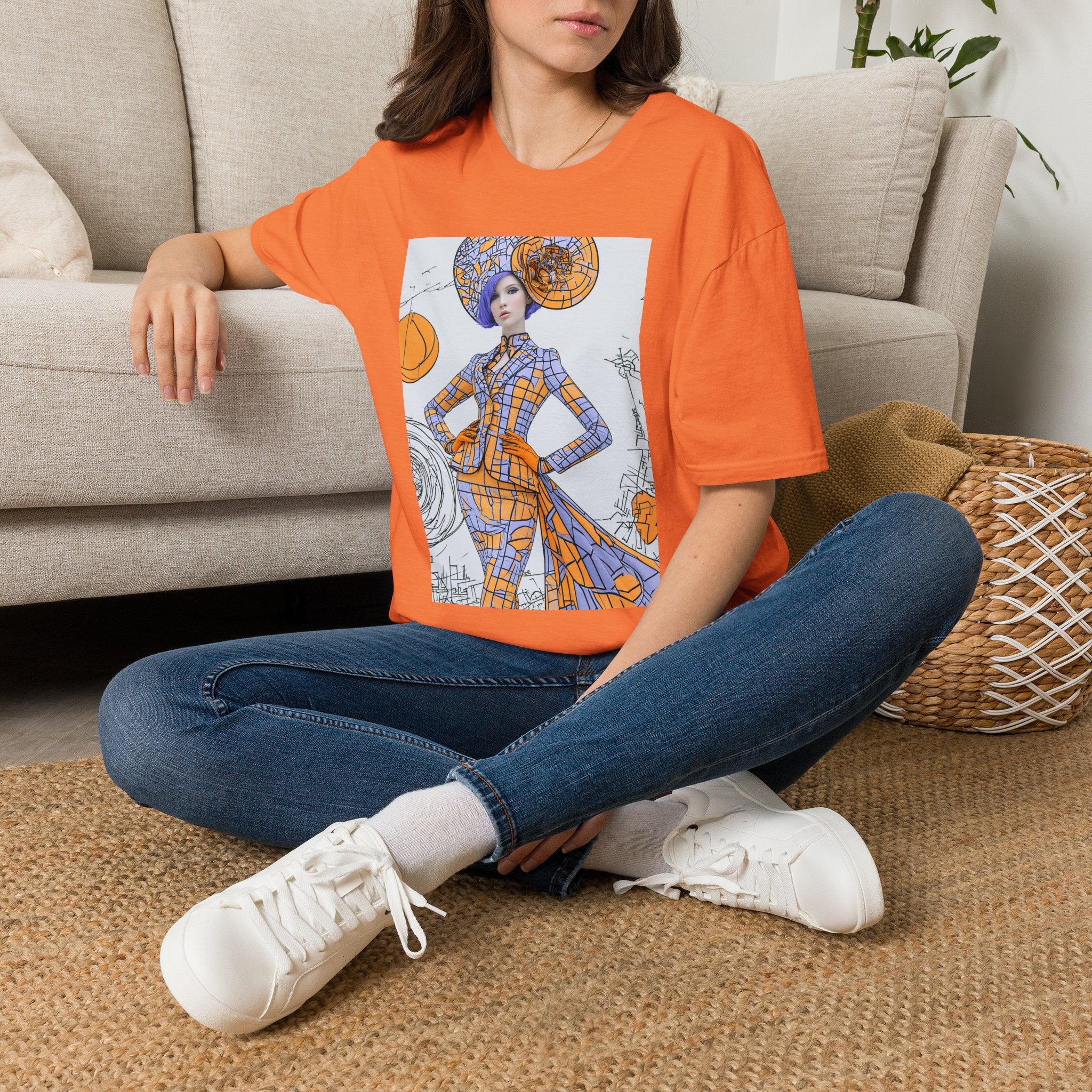 Art Nouveau Pumpkin Fashion T‑Shirt — Stylish Halloween Costume Tee