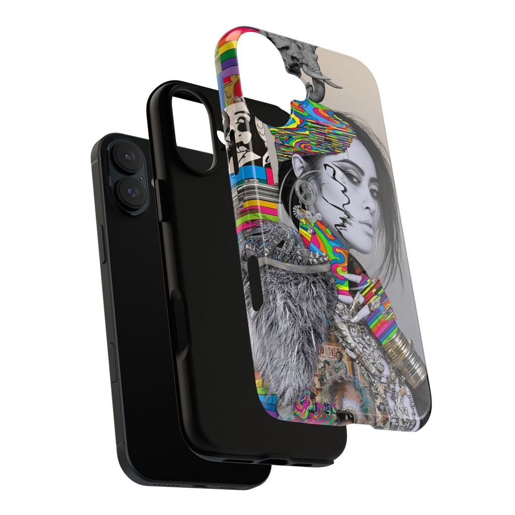 Phone Case - Colorful Glitch Portrait Tough Magnetic Case