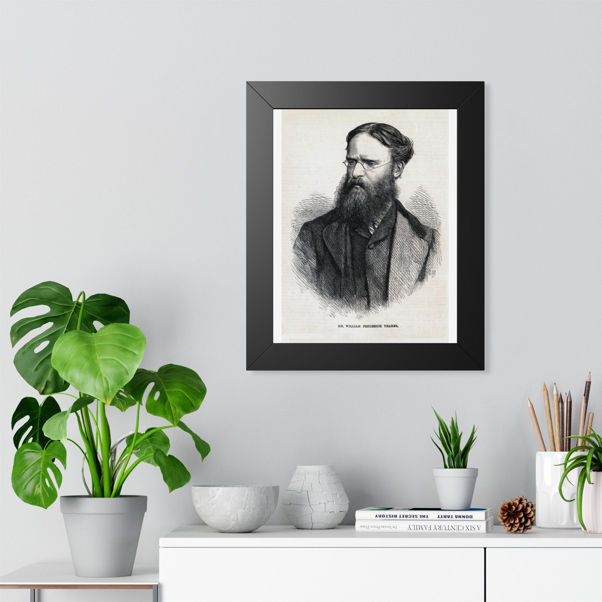 Framed Poster — Vintage 19th-Century Engraved Portrait Print
