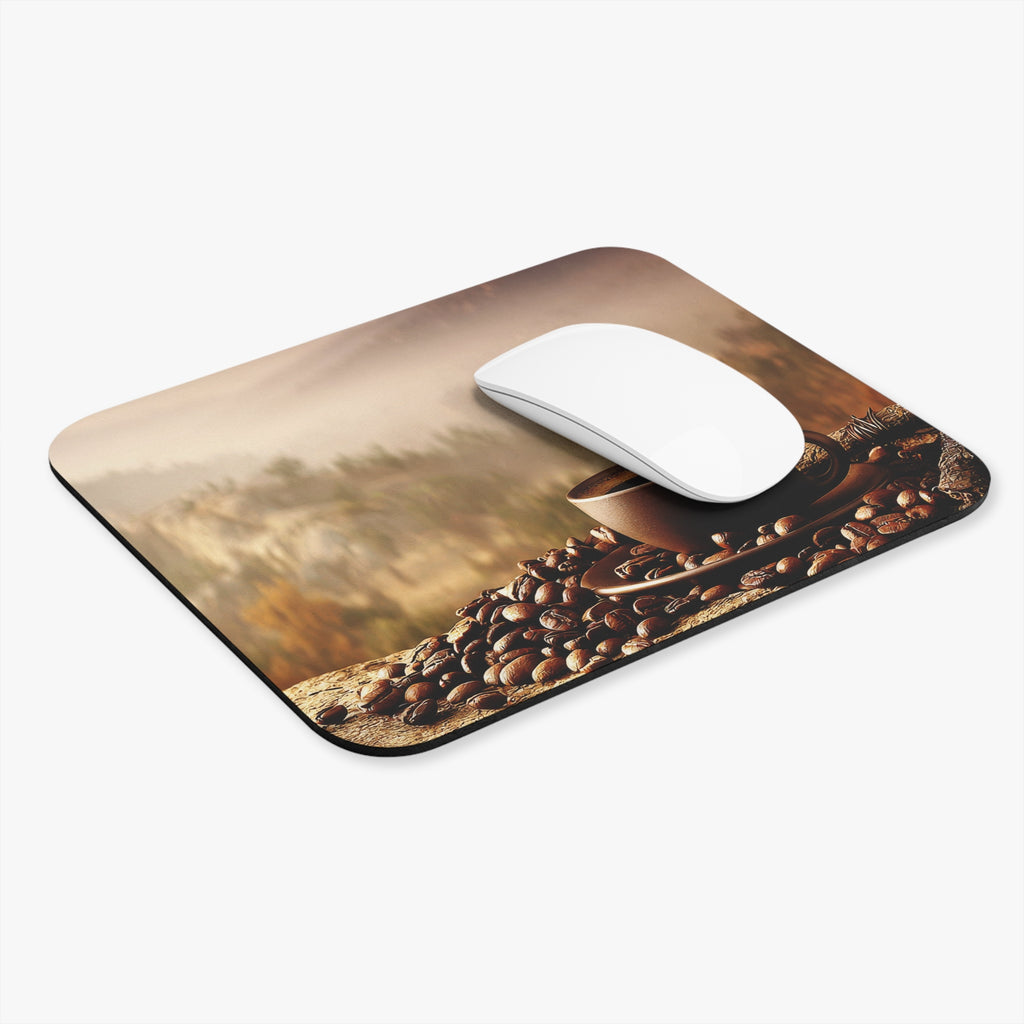 Coffee Morning Mouse Pad — Cozy Scenic Coffee Cup Desk Mat