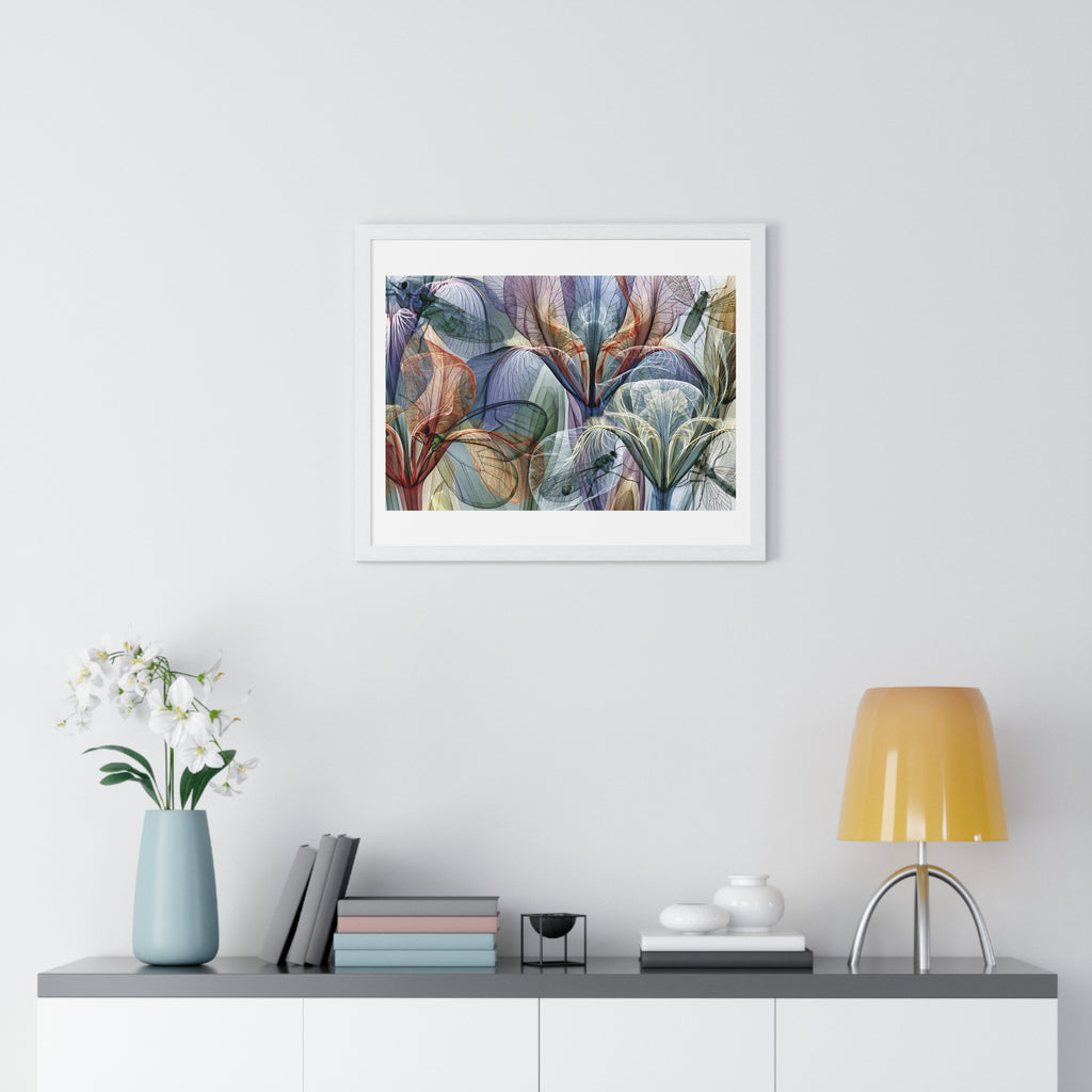 Framed Floral Art Print — Abstract Translucent Lily Poster