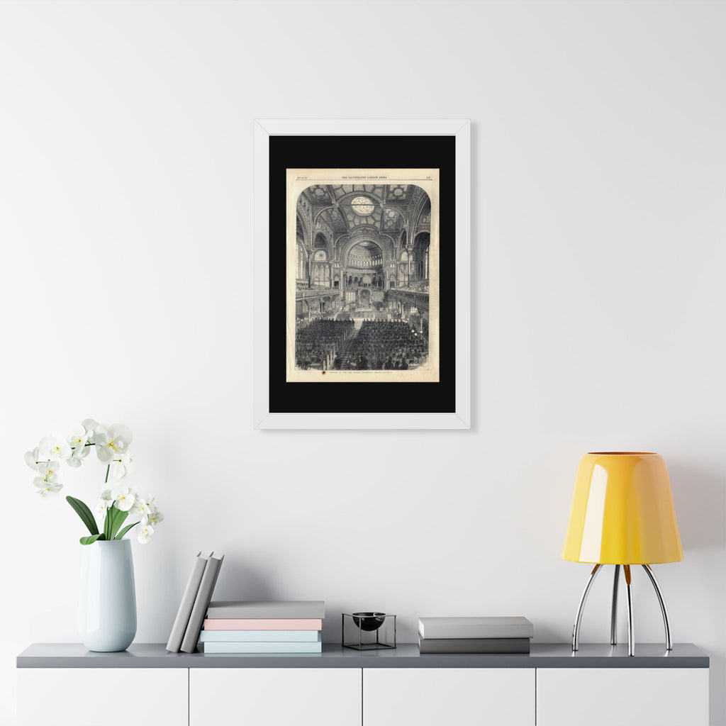 Opening of The New Jewish Synagogue, Berlin. Framed Poster - Vintage Church Interior Print (Antique Architectural Illustration)