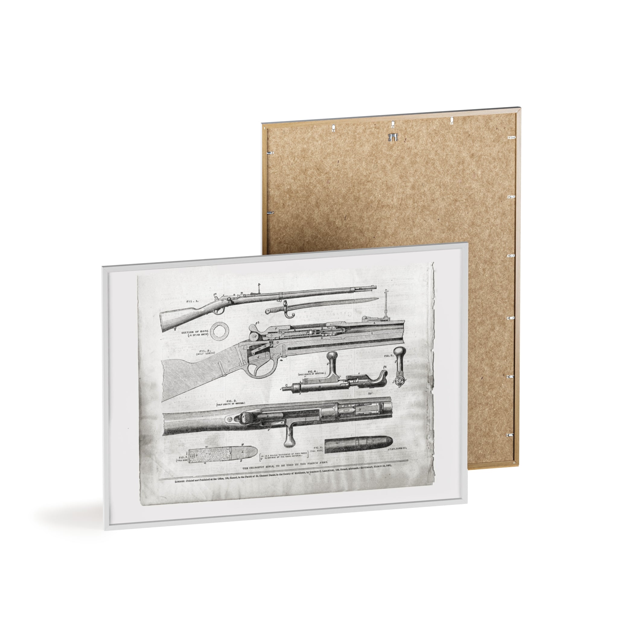 Antique Rifle Patent Poster — Framed Vintage Firearm Print