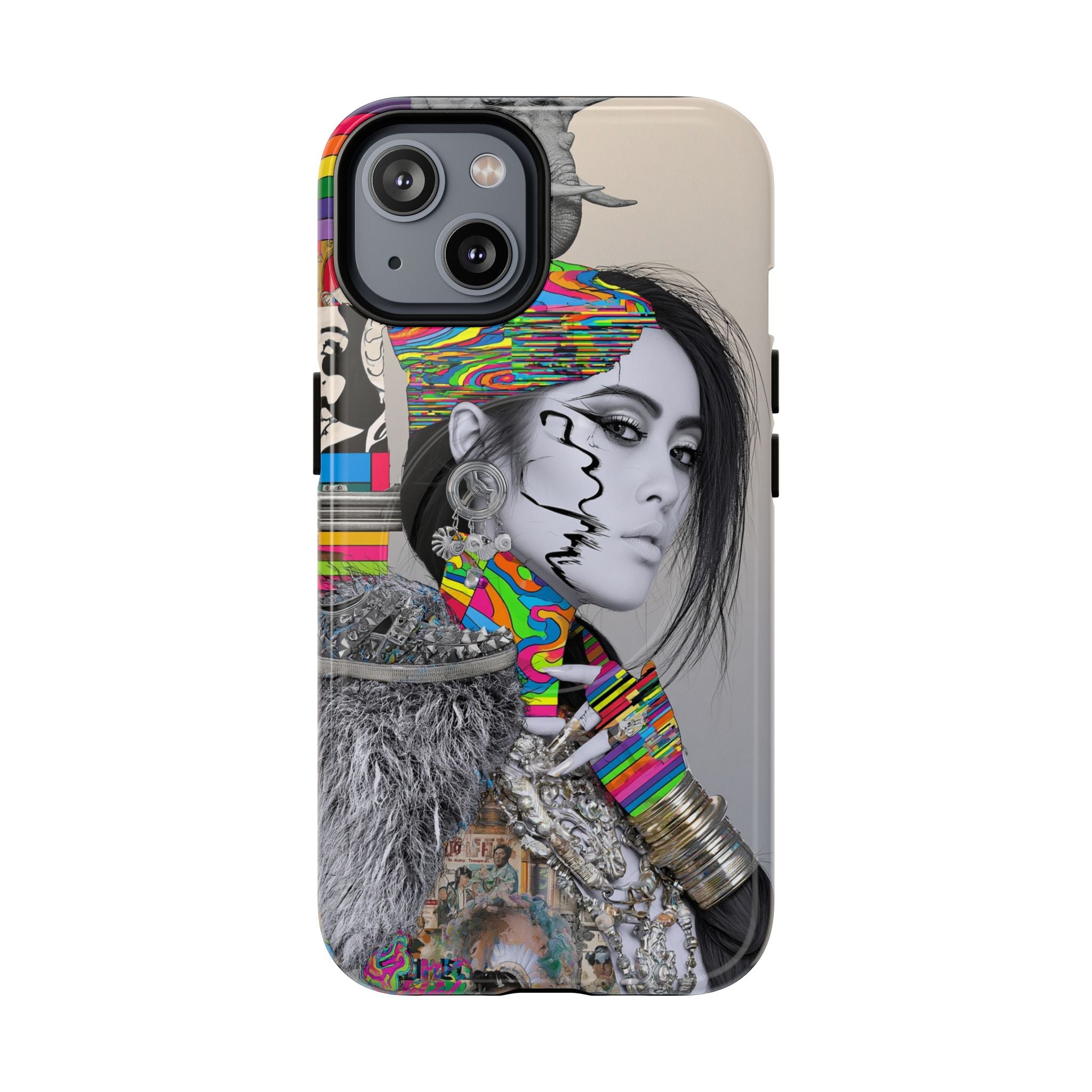 Phone Case - Colorful Glitch Portrait Tough Magnetic Case