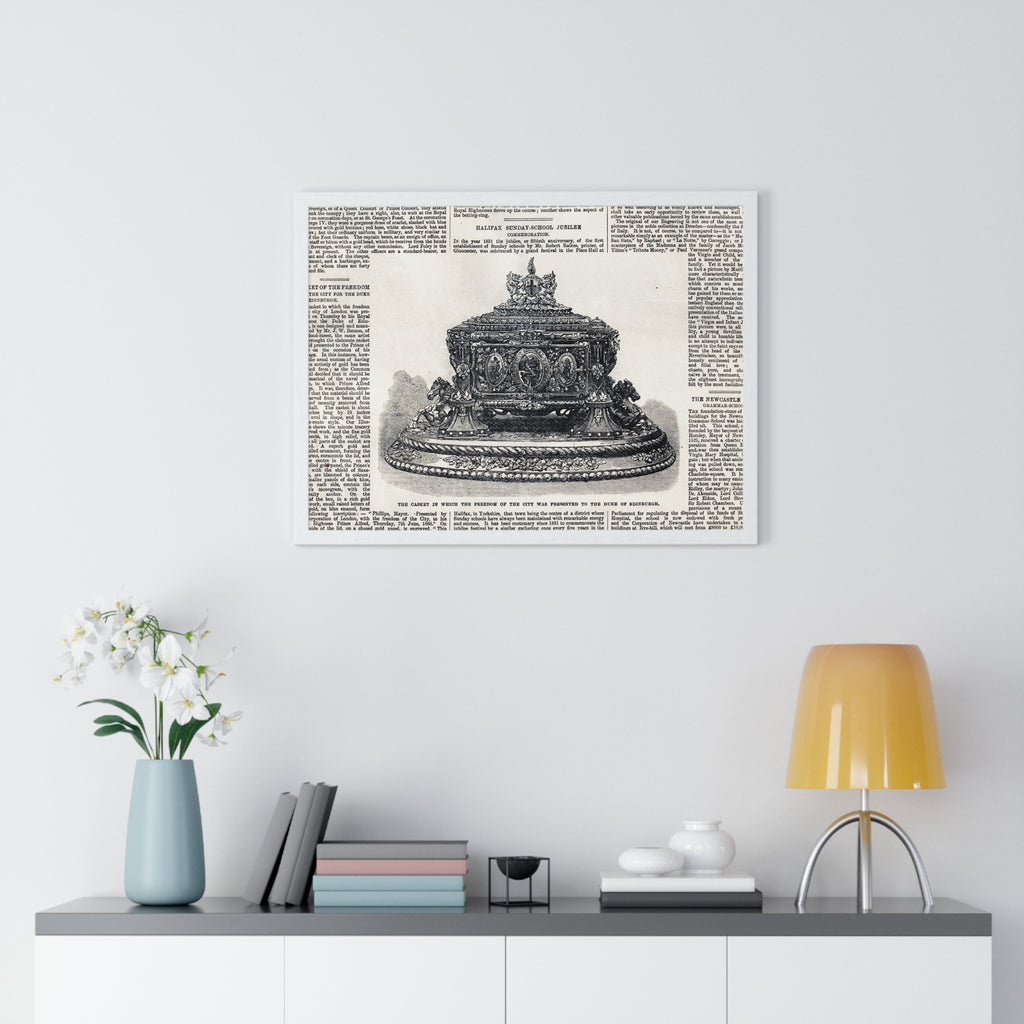 Vintage Crown Illustration Framed Poster — Antique Dictionary Art Print