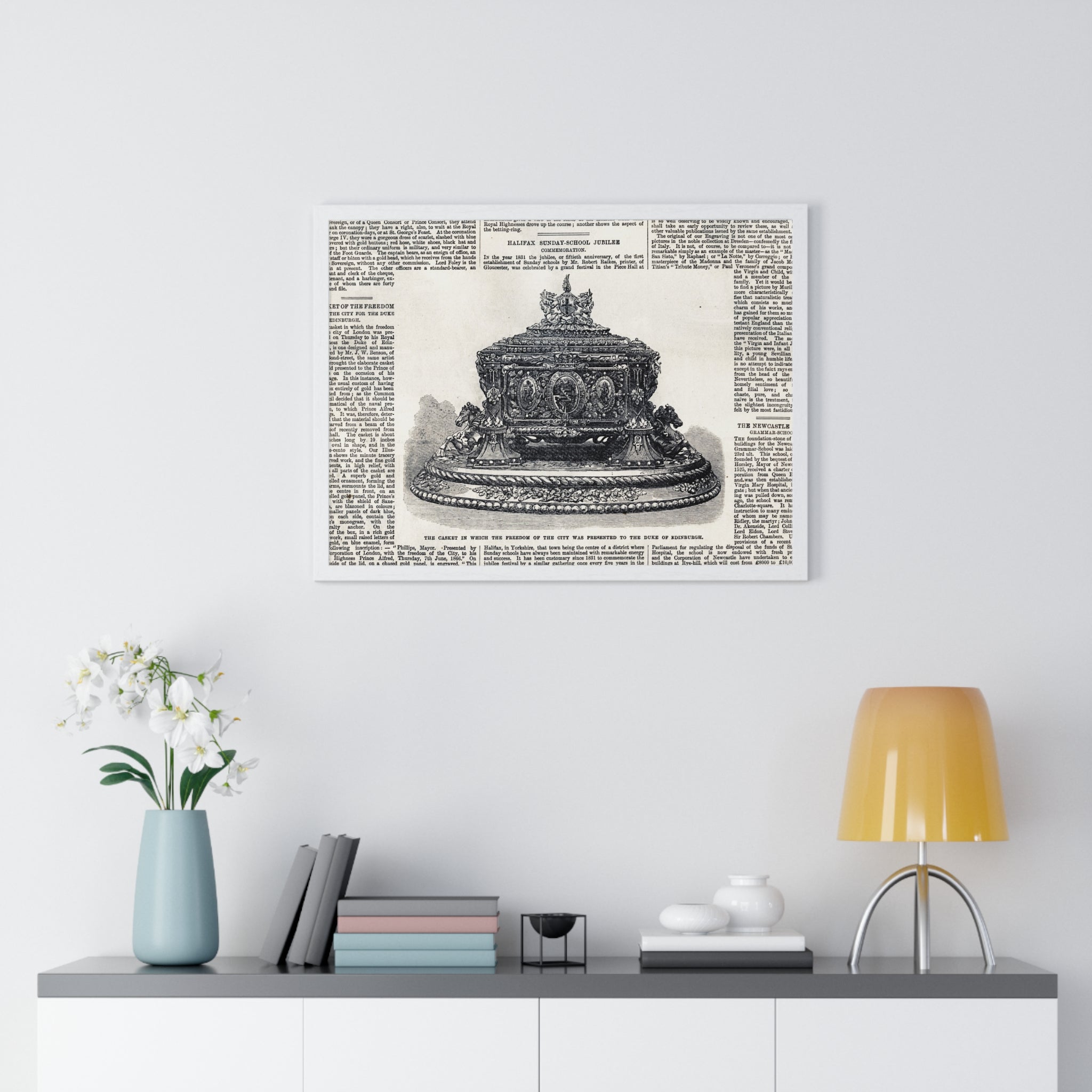Vintage Crown Illustration Framed Poster — Antique Dictionary Art Print