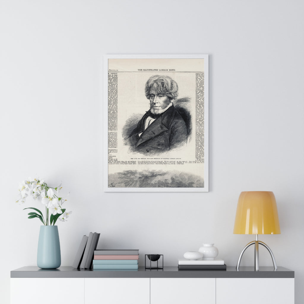 Vintage Illustrated Portrait Poster — Framed Victorian Newspaper Art