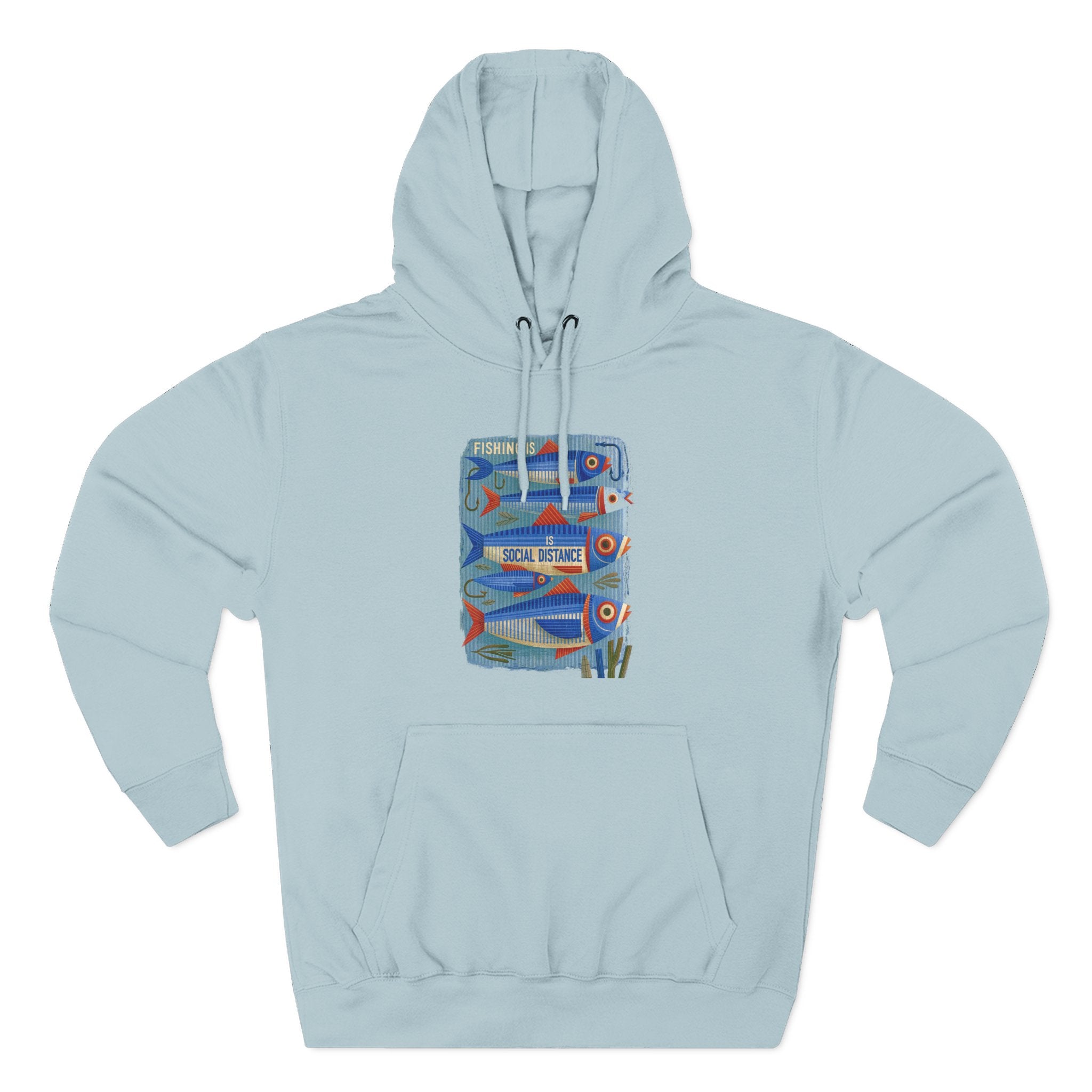 Retro Surfboard Graphic Hoodie — Three-Panel Fleece Pullover