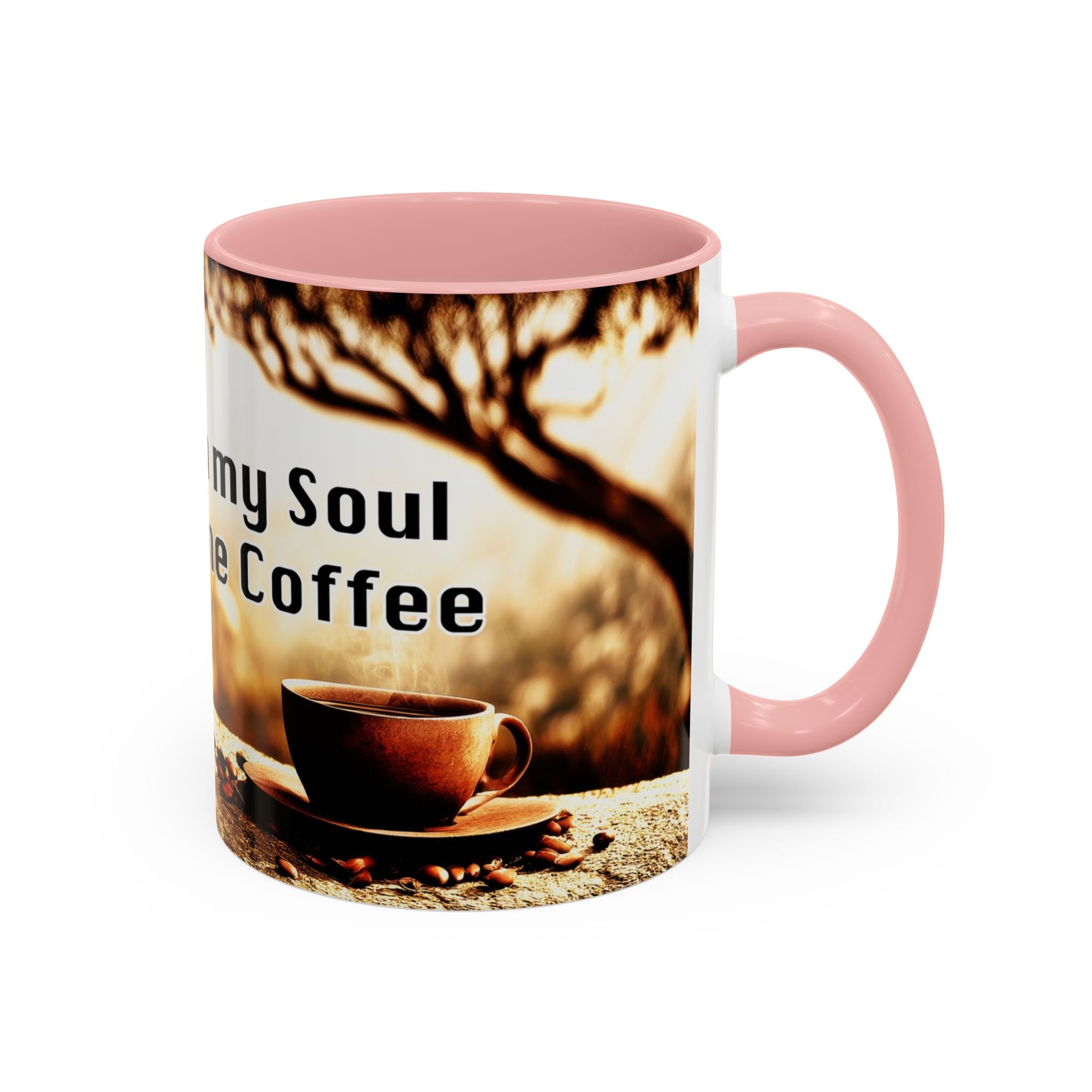 Coffee Mug — “No Chains on My Soul, Just Need Some Coffee” Accent Ceramic Mug (11/15 oz)
