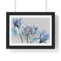 Blue Iris Floral Framed Poster — Botanical Wall Art Print