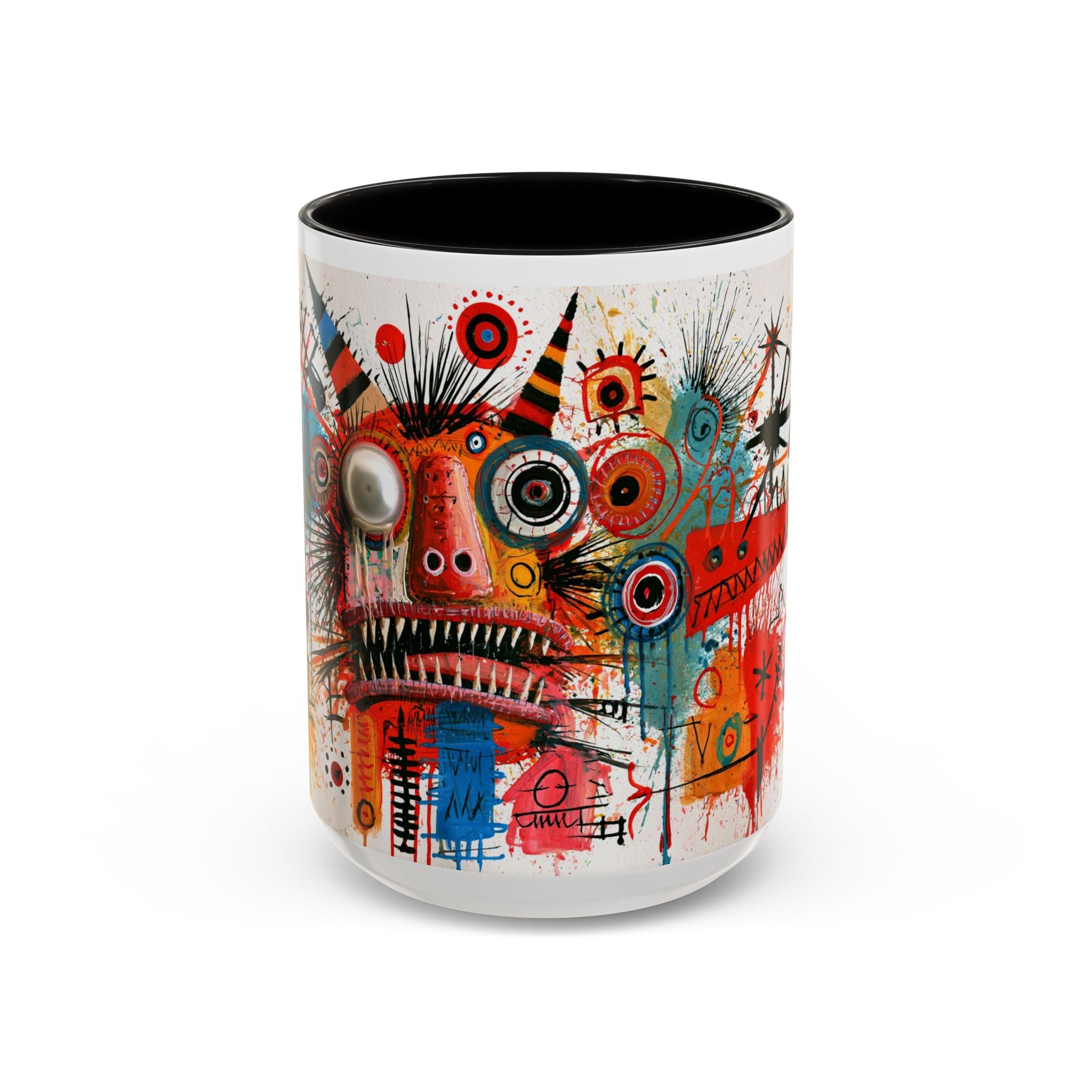 Abstract Monster Art Coffee Mug — Colorful Graffiti-Style Accent Mug (11/15oz)