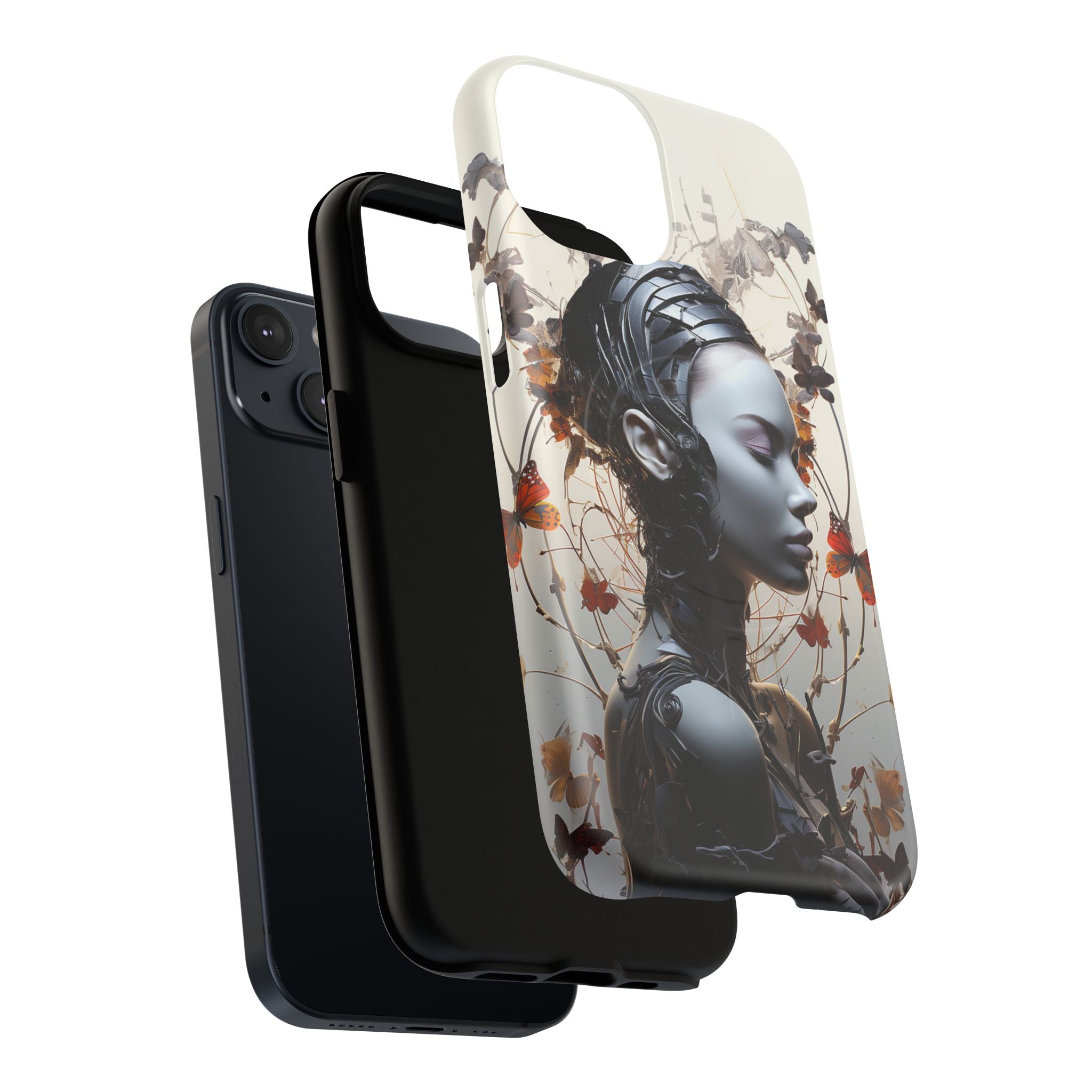 Art Nouveau Cyberpunk Phone Case — Surreal Floral Femme Tough Magnetic Case