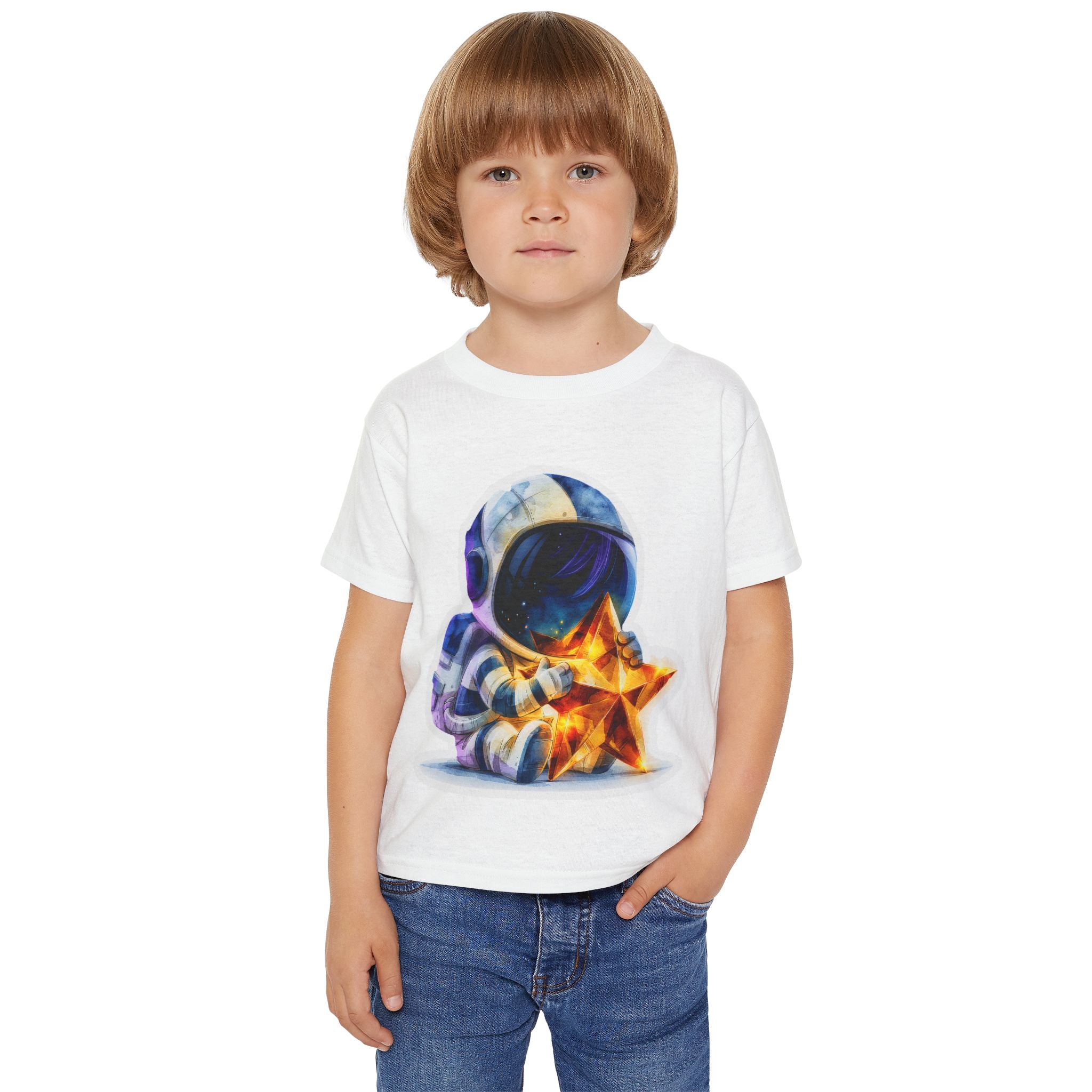 Toddler T-Shirt — Cute Astronaut Holding Star Space Tee