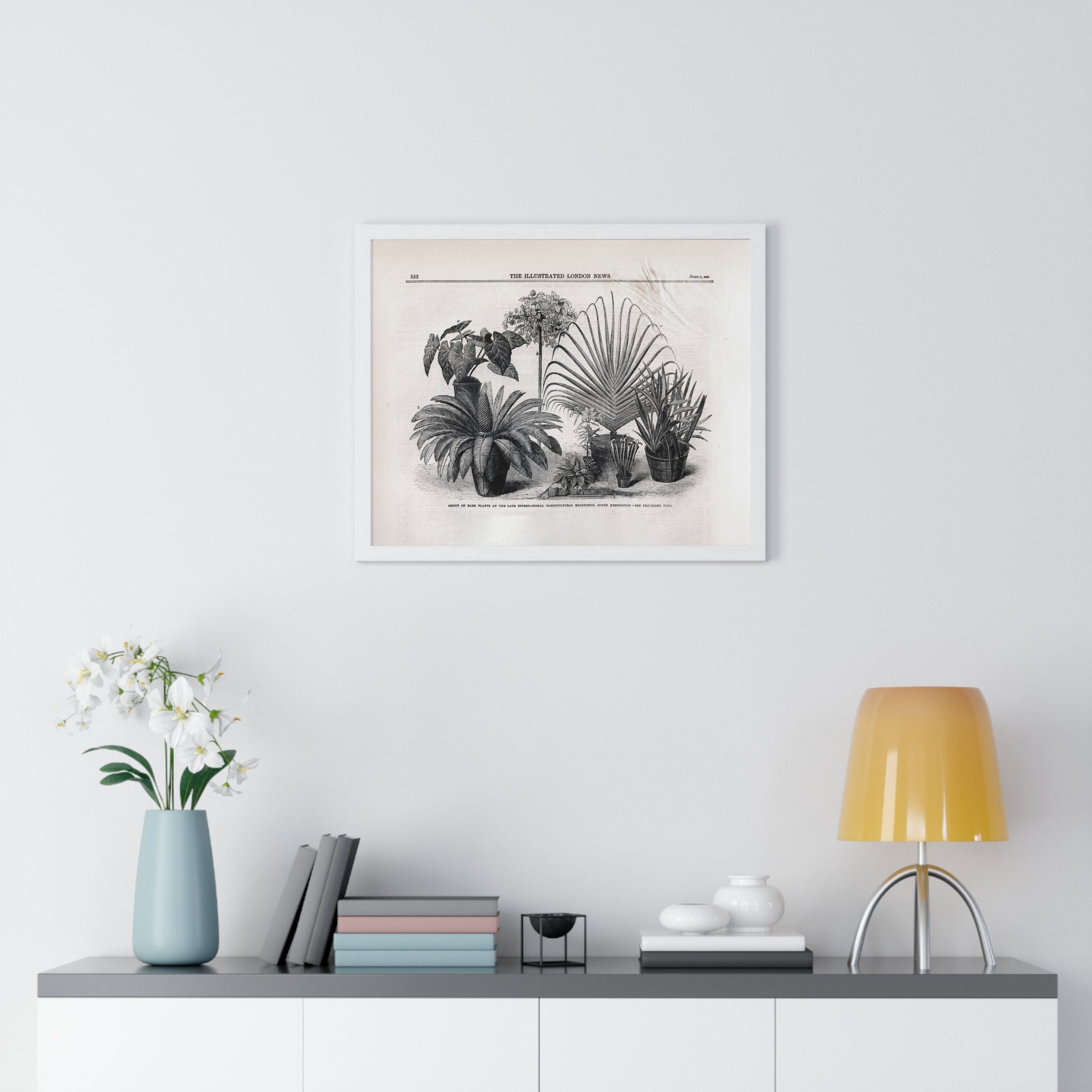Vintage Botanical Print Framed Poster — Antique Plant Illustration