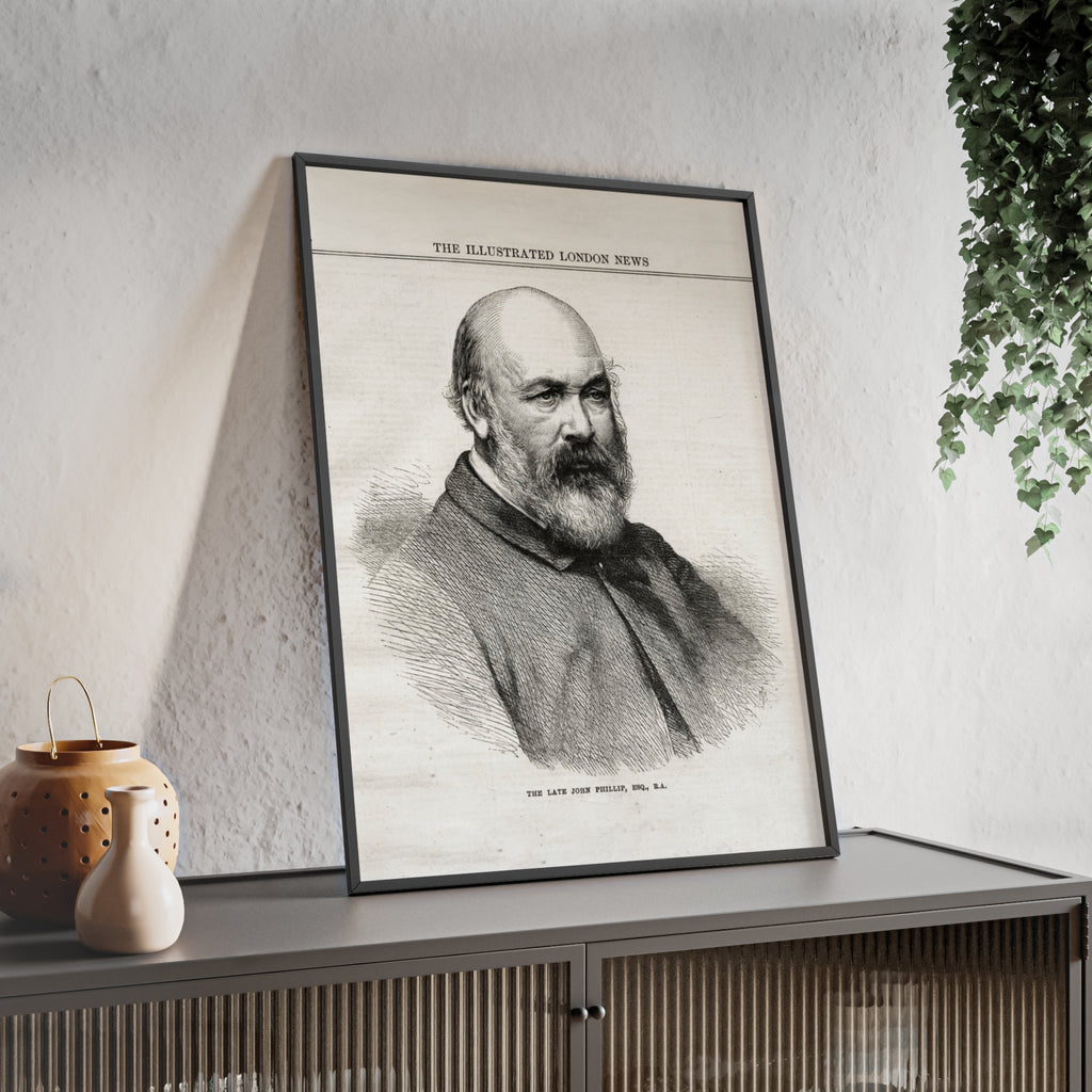 The Late John Phillip, Esq. Framed Vintage Portrait Print — Illustrated London News Gentleman Poster