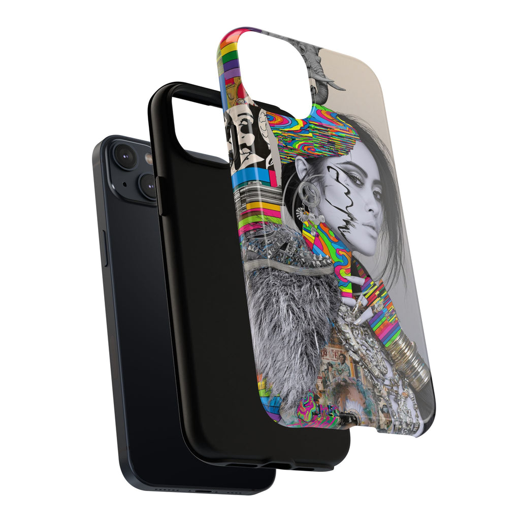 Phone Case - Colorful Glitch Portrait Tough Magnetic Case