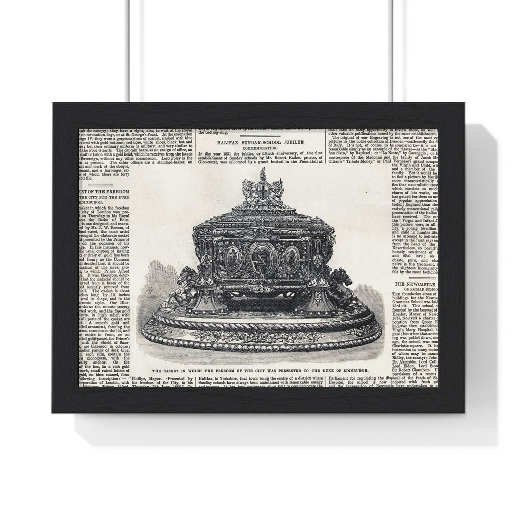 Vintage Crown Illustration Framed Poster — Antique Dictionary Art Print