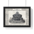 Vintage Crown Illustration Framed Poster — Antique Dictionary Art Print