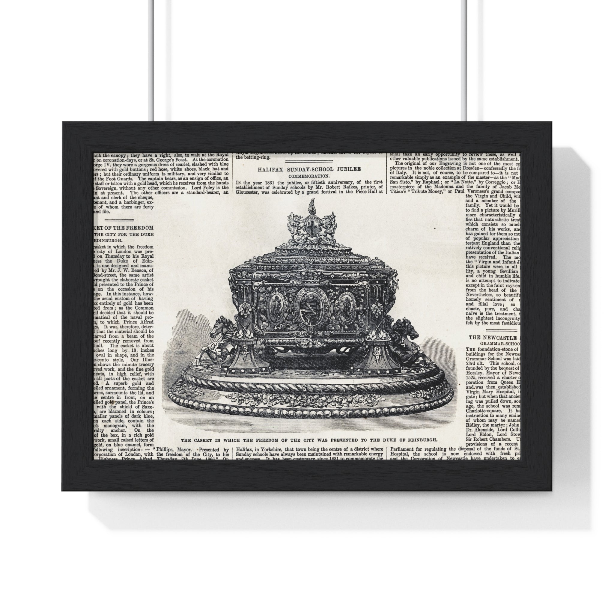 Vintage Crown Illustration Framed Poster — Antique Dictionary Art Print