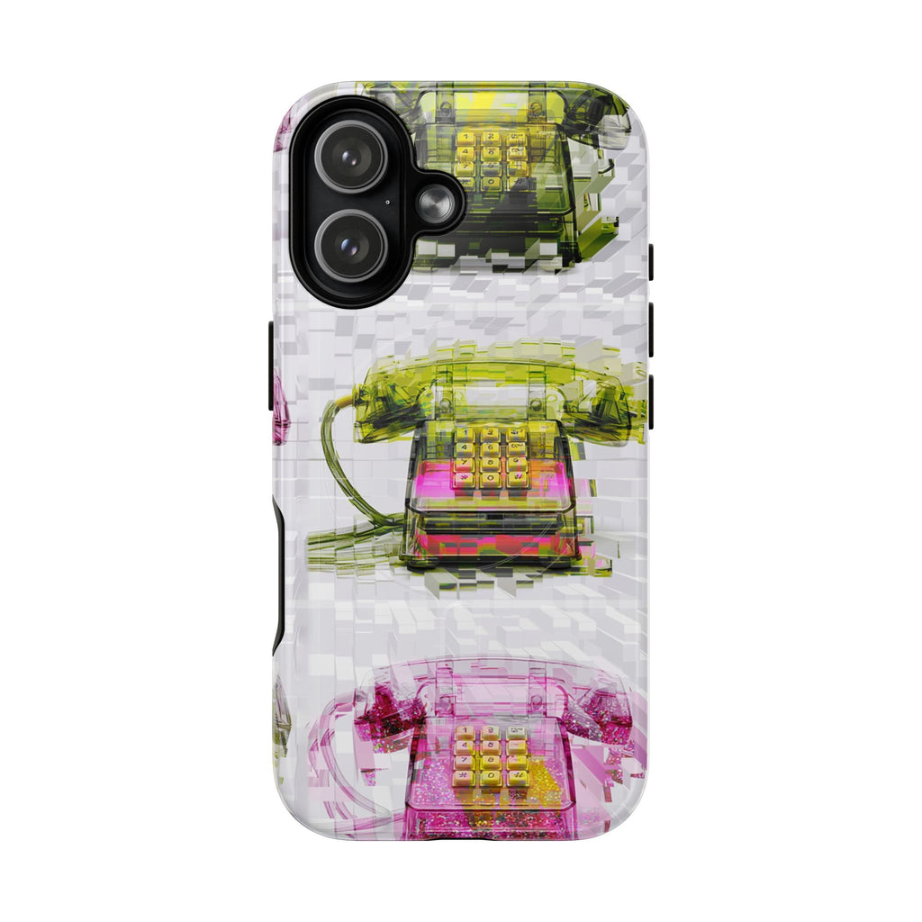Retro Rotary Phone Tough Magnetic Phone Case — Pop Art Vintage Telephones