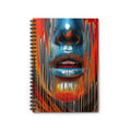 Abstract Metallic Face Spiral Notebook — Colorful Dripping Art Ruled Journal