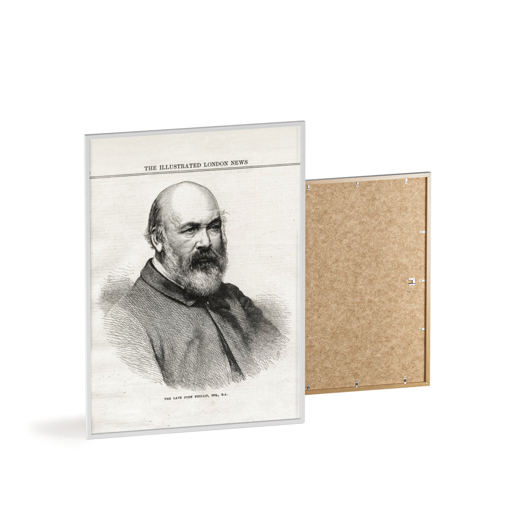 The Late John Phillip, Esq. Framed Vintage Portrait Print — Illustrated London News Gentleman Poster