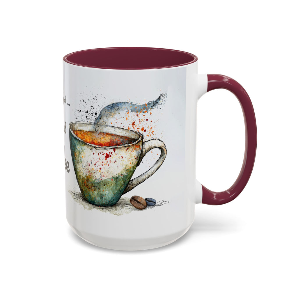 But First Coffee Ceramic Mug — Colorful Watercolor Coffee Cups (11oz & 15oz)