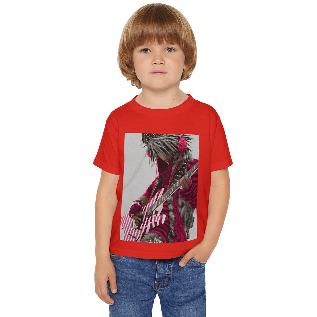 Toddler T‑Shirt — Pink Punk Guitar Kid Graphic Tee