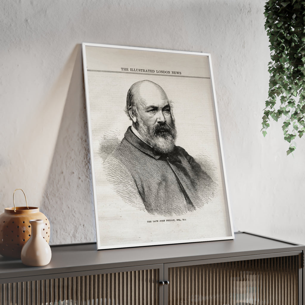 The Late John Phillip, Esq. Framed Vintage Portrait Print — Illustrated London News Gentleman Poster