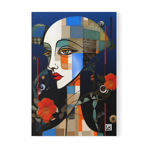 A5 Art Nouveau Portrait Notebook – Abstract Geometric Female Illustration Journal