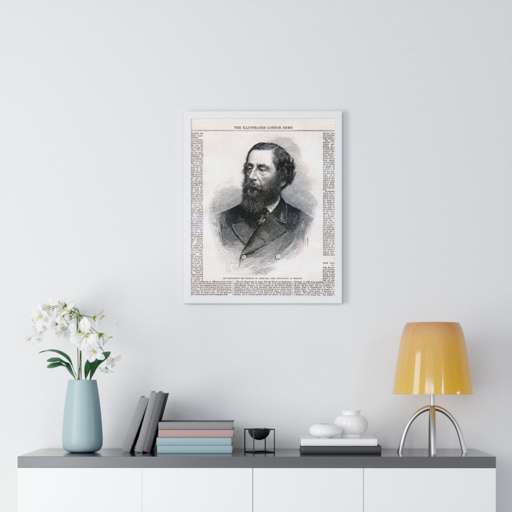 Vintage Illustrated London News Portrait Poster — Victorian Gentleman Framed Print