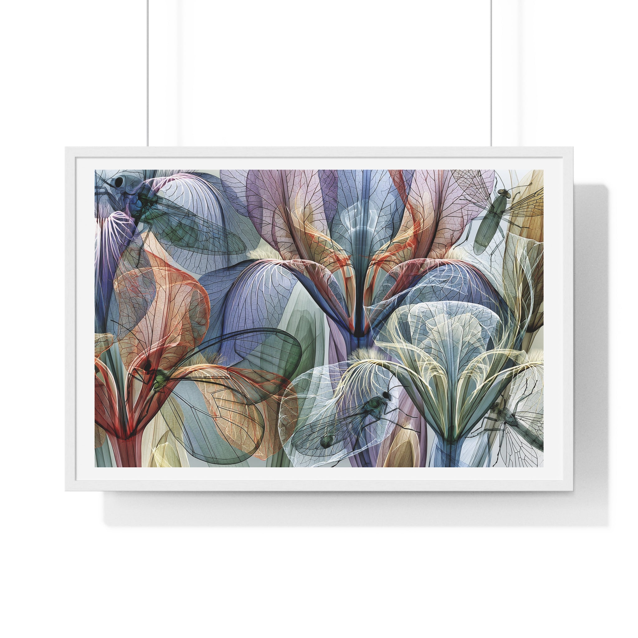 Framed Floral Art Print — Abstract Translucent Lily Poster