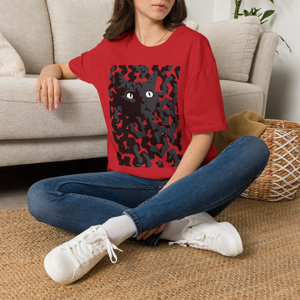 Black Cat Camouflage Graphic T‑Shirt