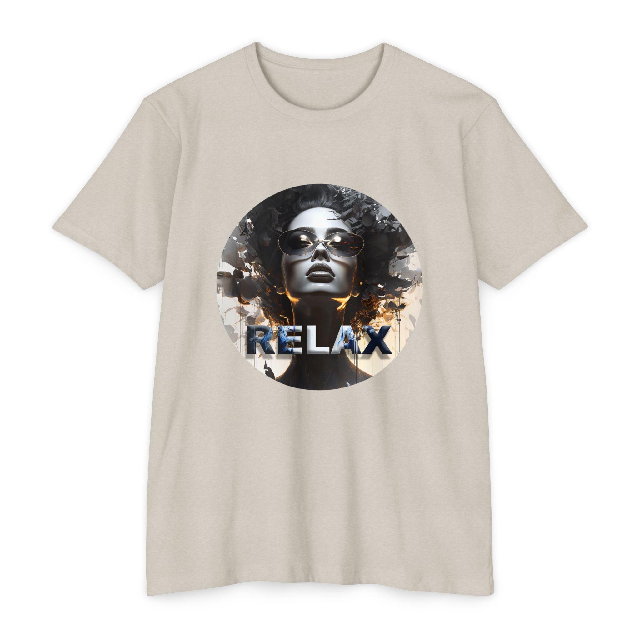 Relax Graphic T-Shirt — Vintage Portrait Tee with 'RELAX' Text